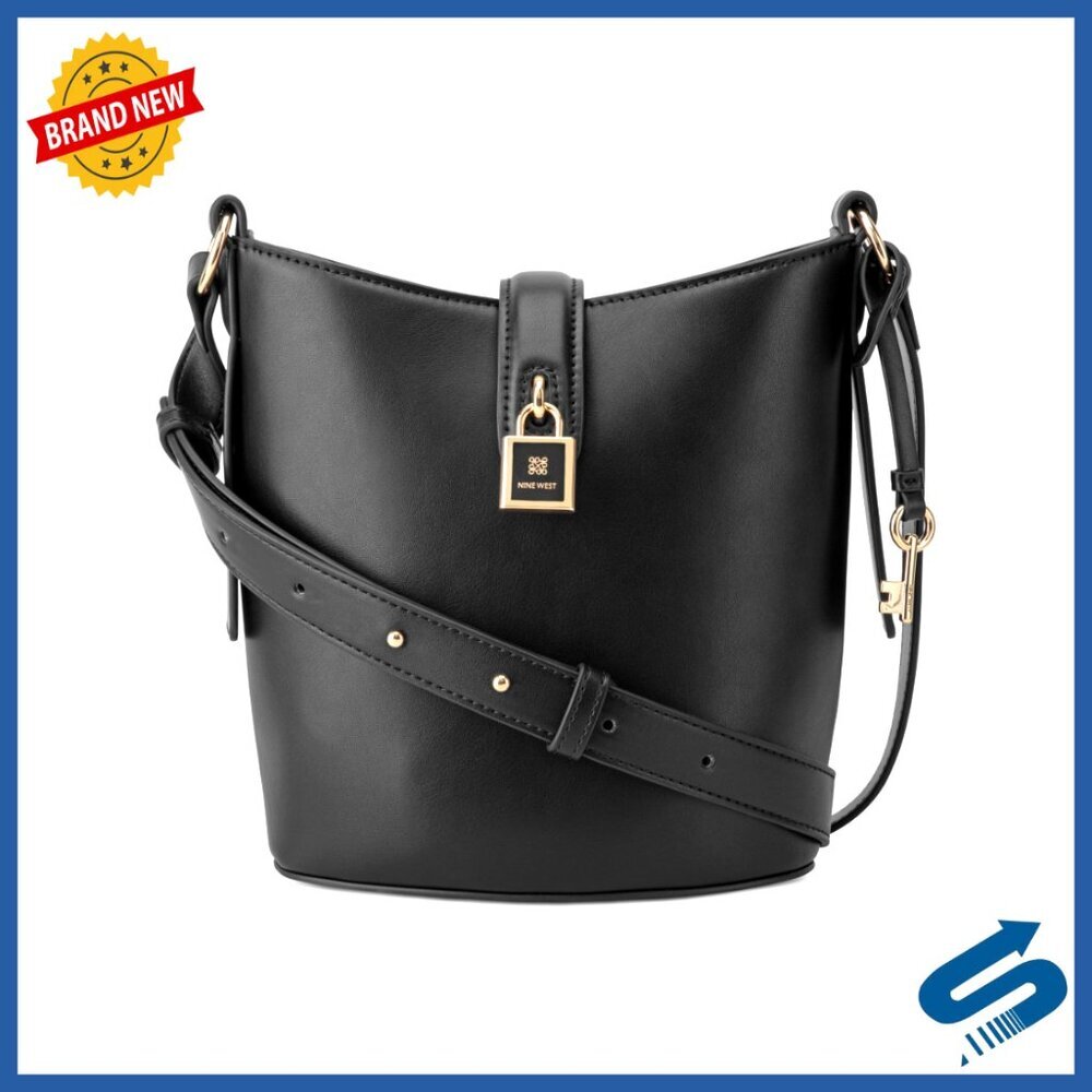 Bucket Crossbody Bag Buttery Soft Material Lock Key Adornment Luxe Style